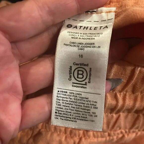 Athleta Melon Cabo Linen Jogger Pant, 16! - Picture 9 of 10